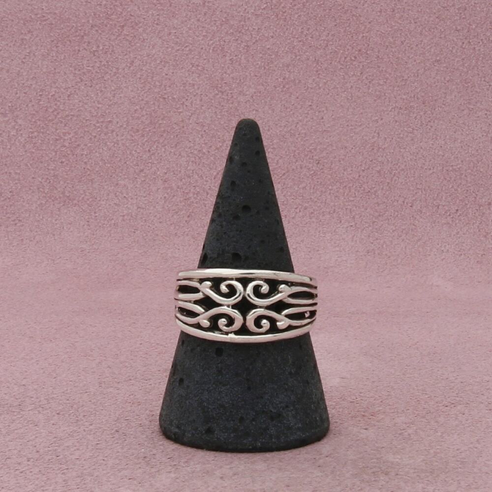 sterling silver scroll band ring size 9.5 - Picture 3 of 5